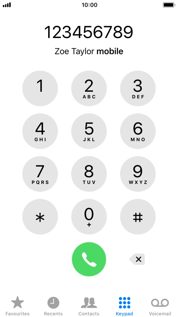 Key in the required number and press the call icon.