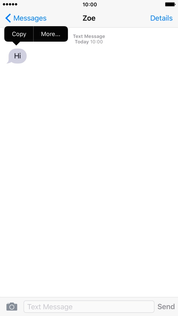 Press and hold More... until a pop-up menu is displayed.