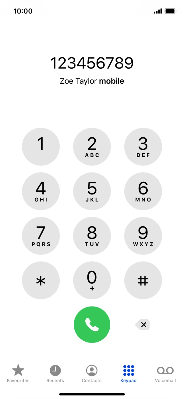 Key in the required number and press the call icon.