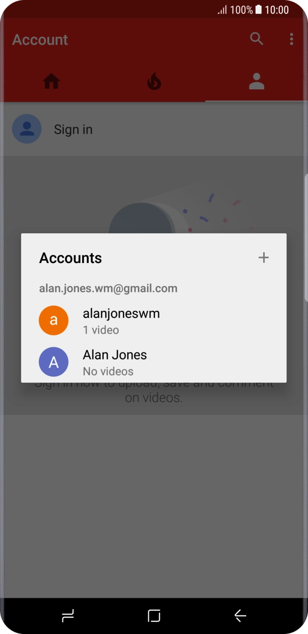 Press the required account.