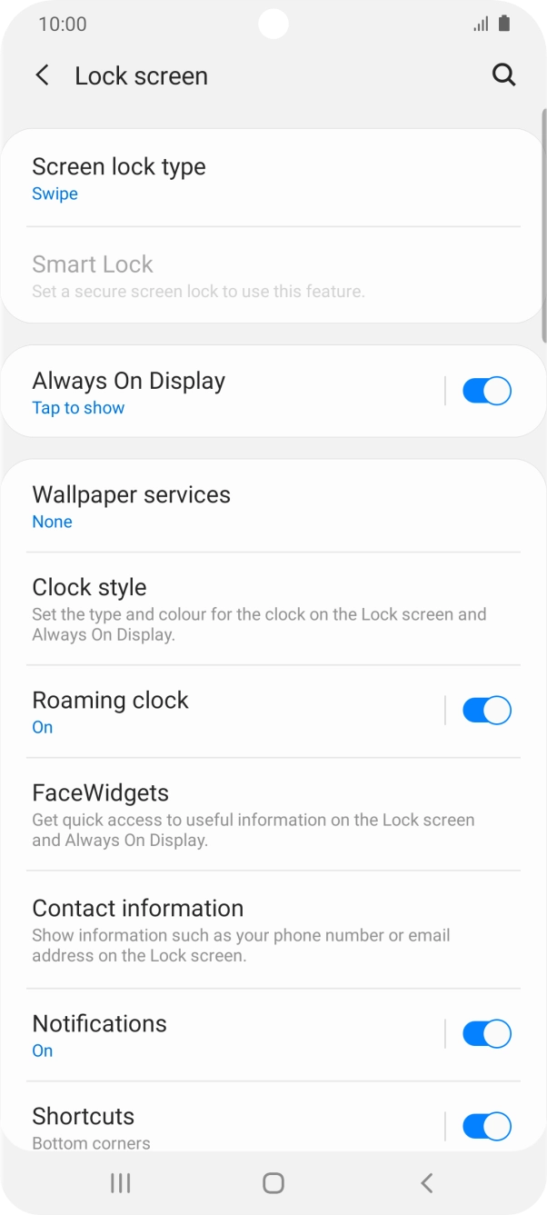 Press Screen lock type.