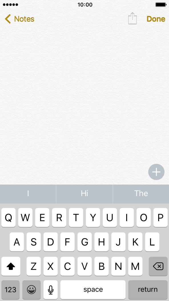 Press the add content icon and follow the instructions on the screen to add additional content to your note.