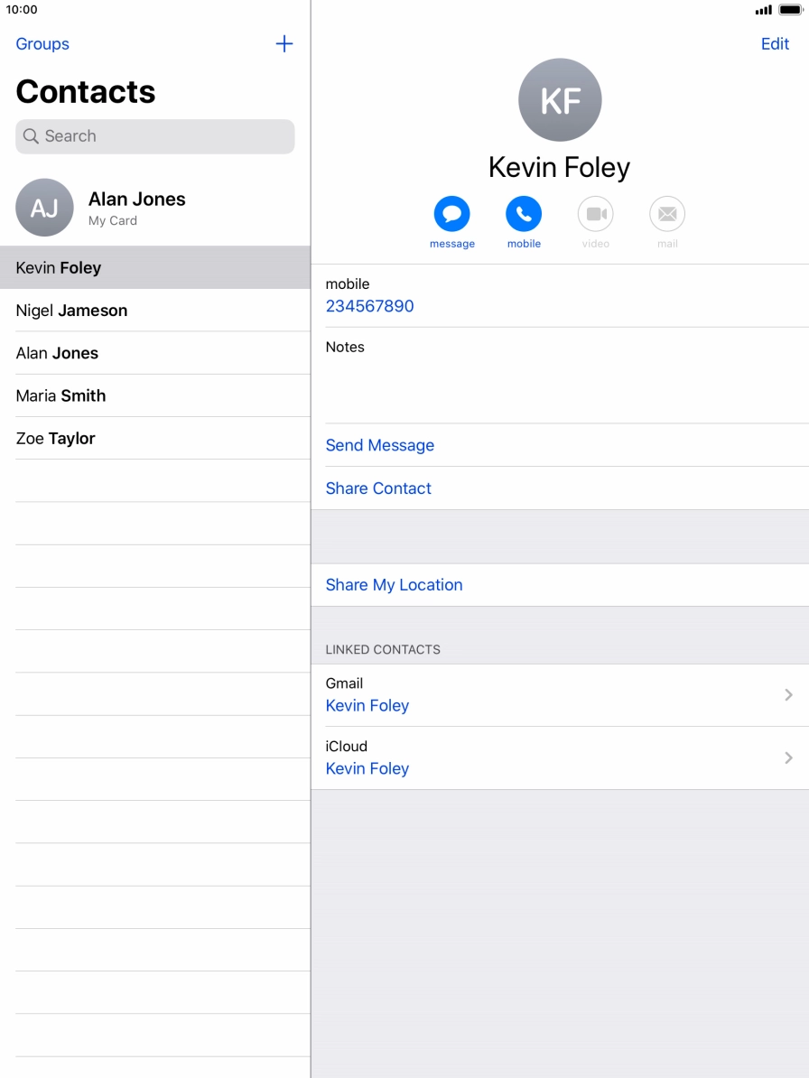 Press the new contact icon.