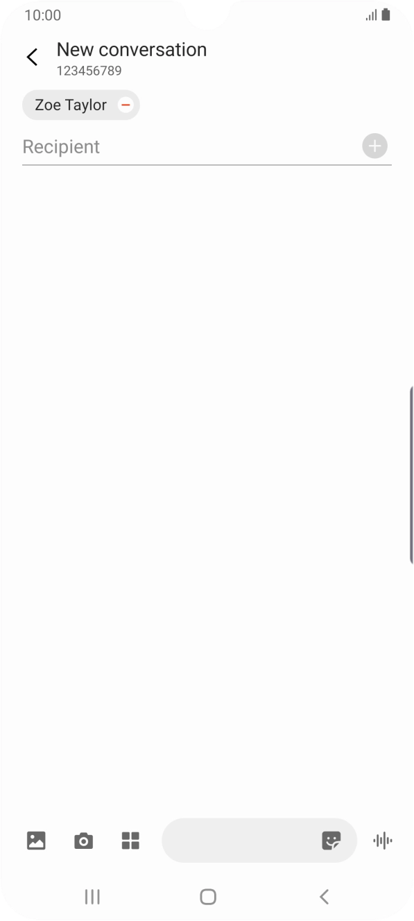 Press the text input field and write the text for your picture message.