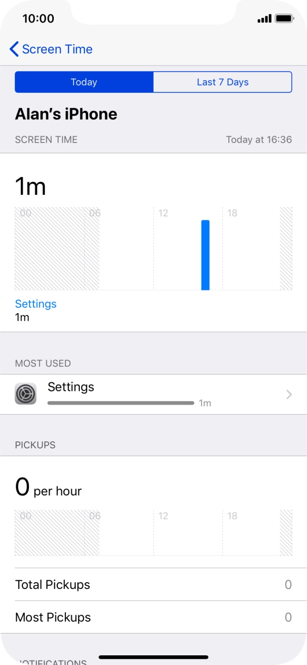 Press Last 7 Days to see your use for the past week.