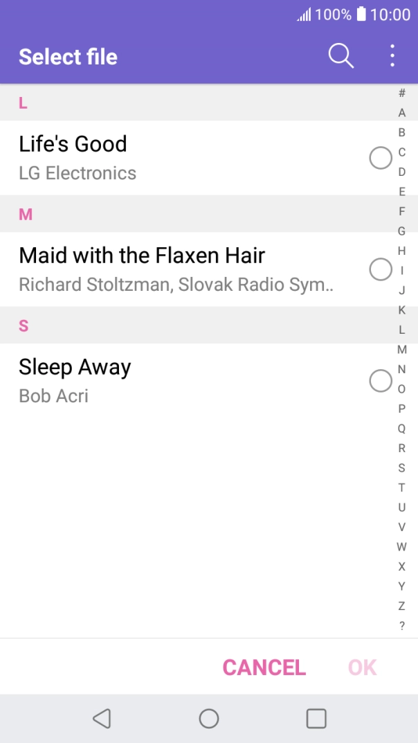 Press the different ring tones to hear them.