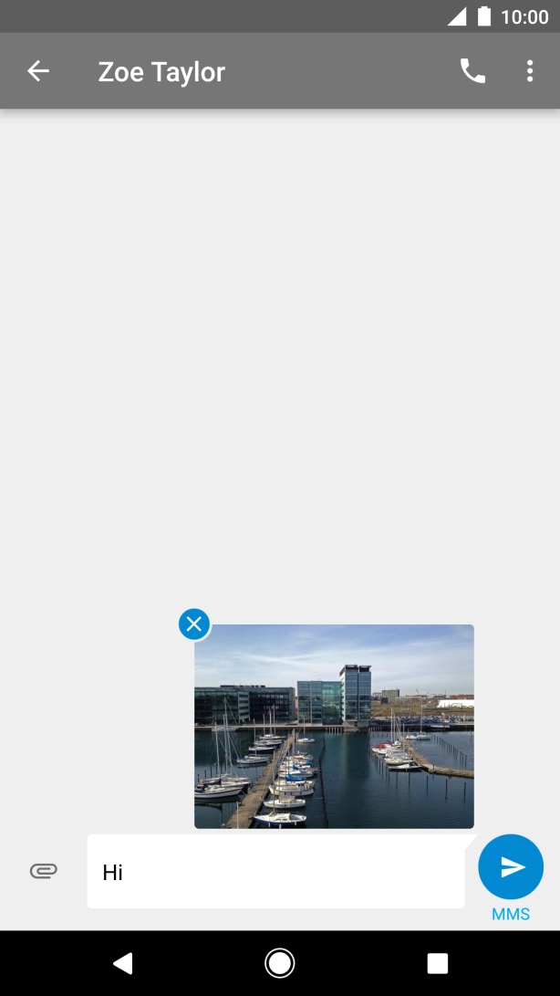 Press the send icon when you've finished your picture message.