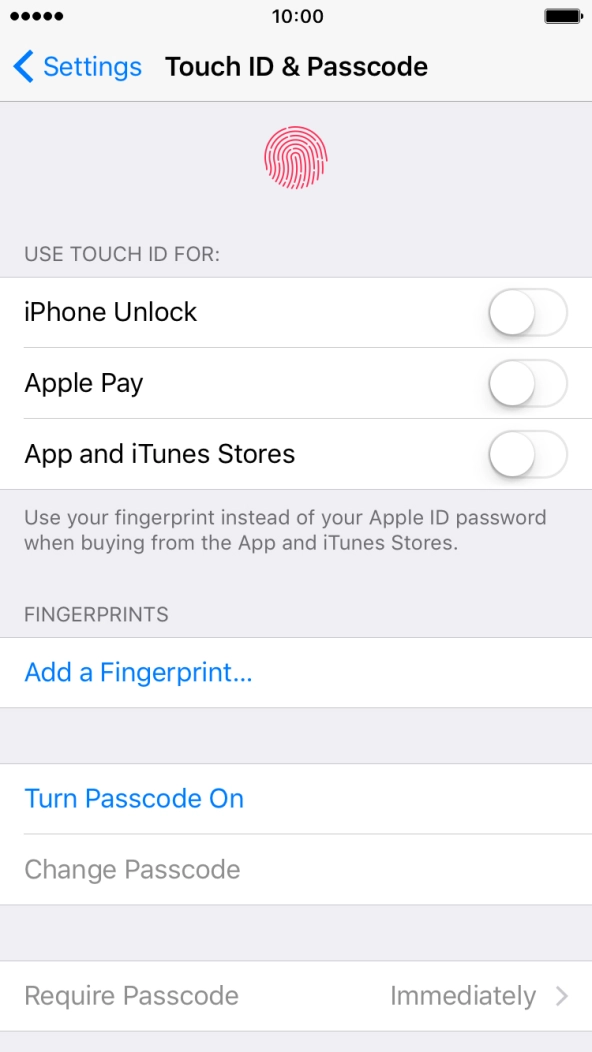 Press Add a Fingerprint... and follow the instructions on the screen to add your fingerprint.