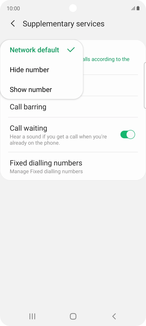 Press Show number to turn on caller identification.