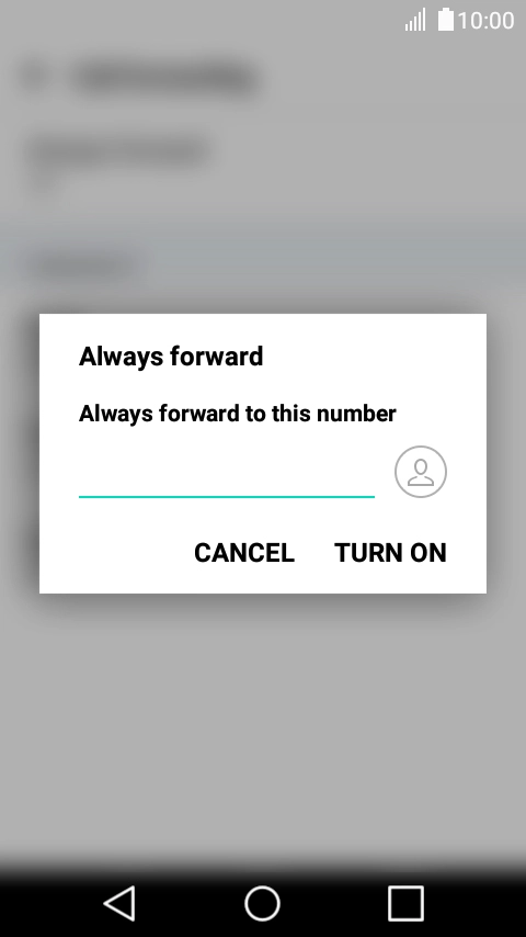 Key in +61101 and press TURN ON.