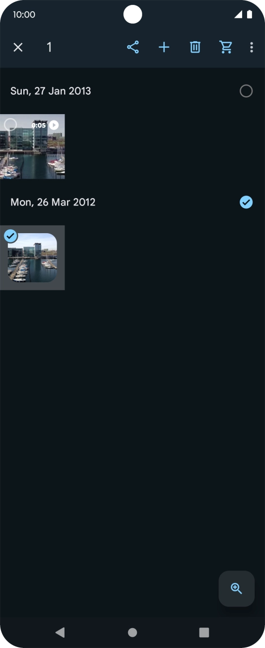 Press the required pictures or video clips.