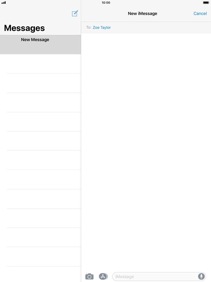 Press the text input field and write the required text.
