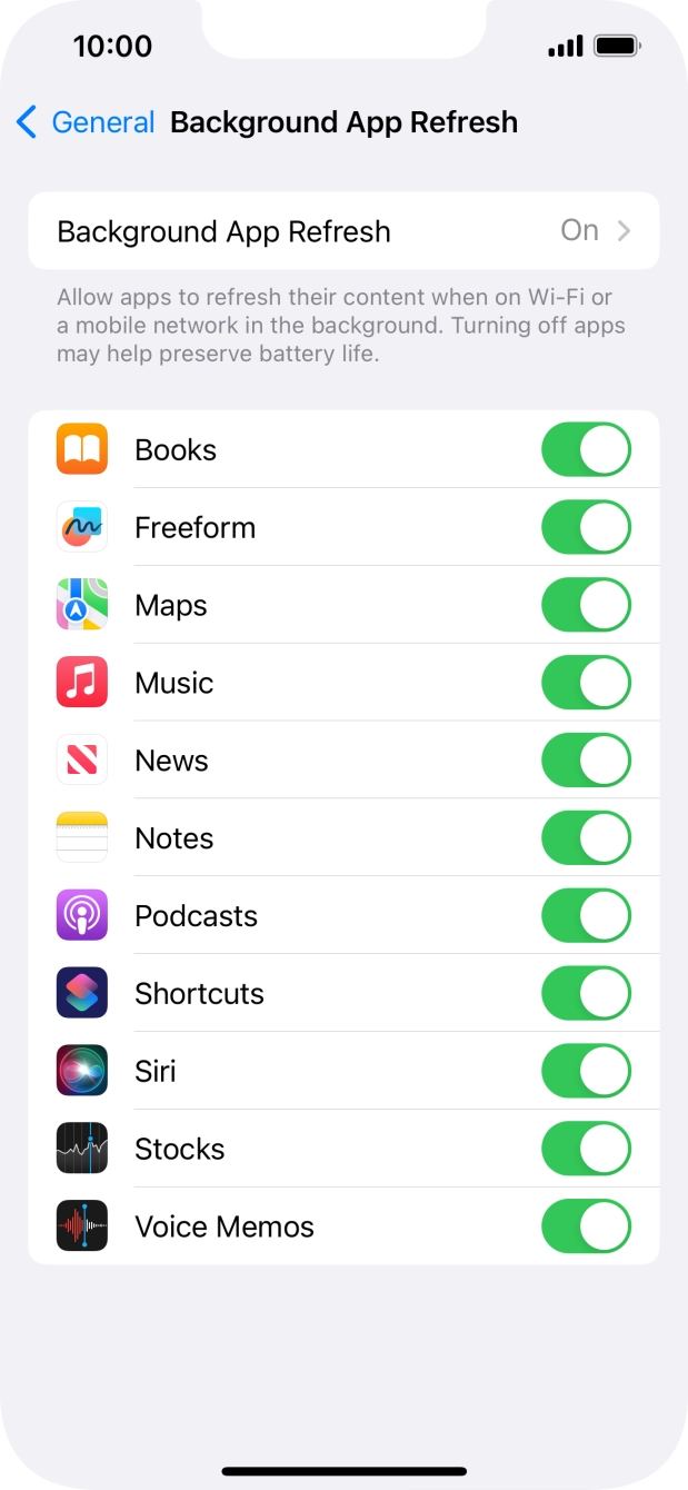 Press Background App Refresh. Press Background App Refresh.