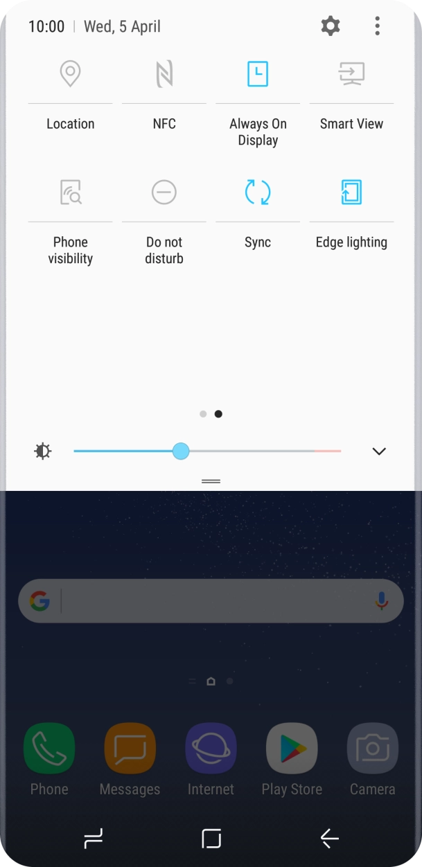 Press the NFC icon to turn the function on or off. Press the NFC icon to turn the function on or off.
