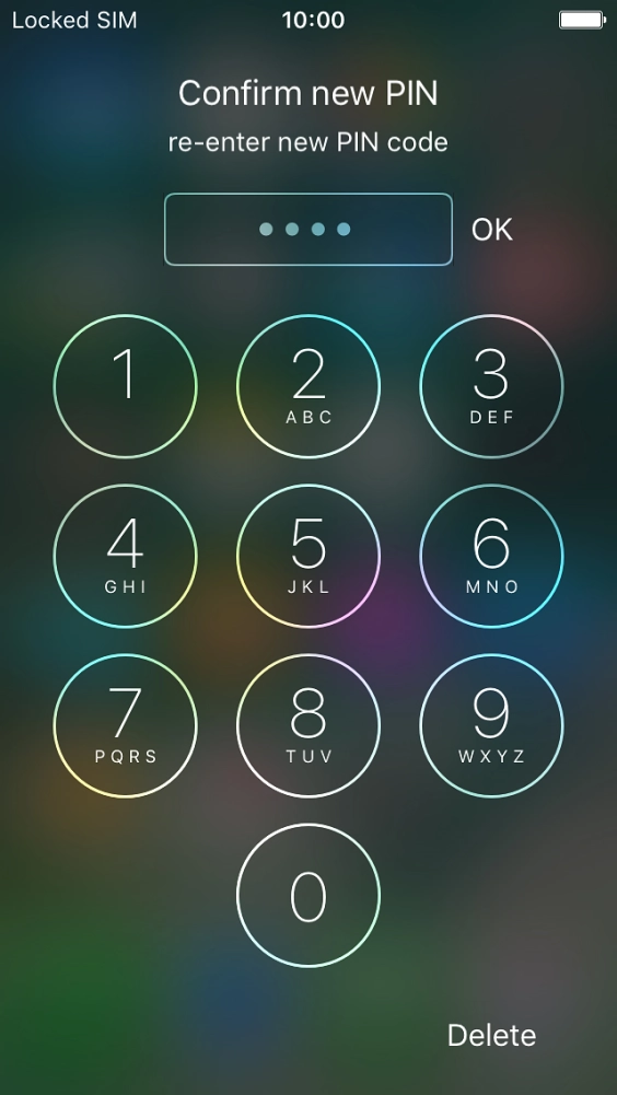 Key in the new PIN again and press OK.