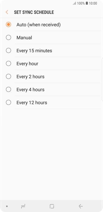 Press the required setting. Press the required setting.