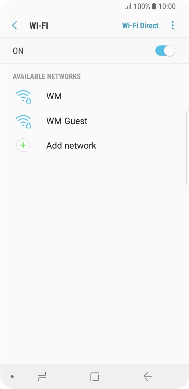 Press the required Wi-Fi network.