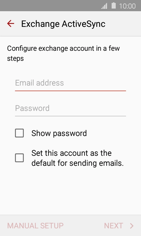 Press Email address and key in your email address.