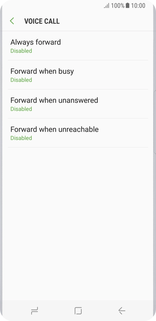 Press the required divert type.