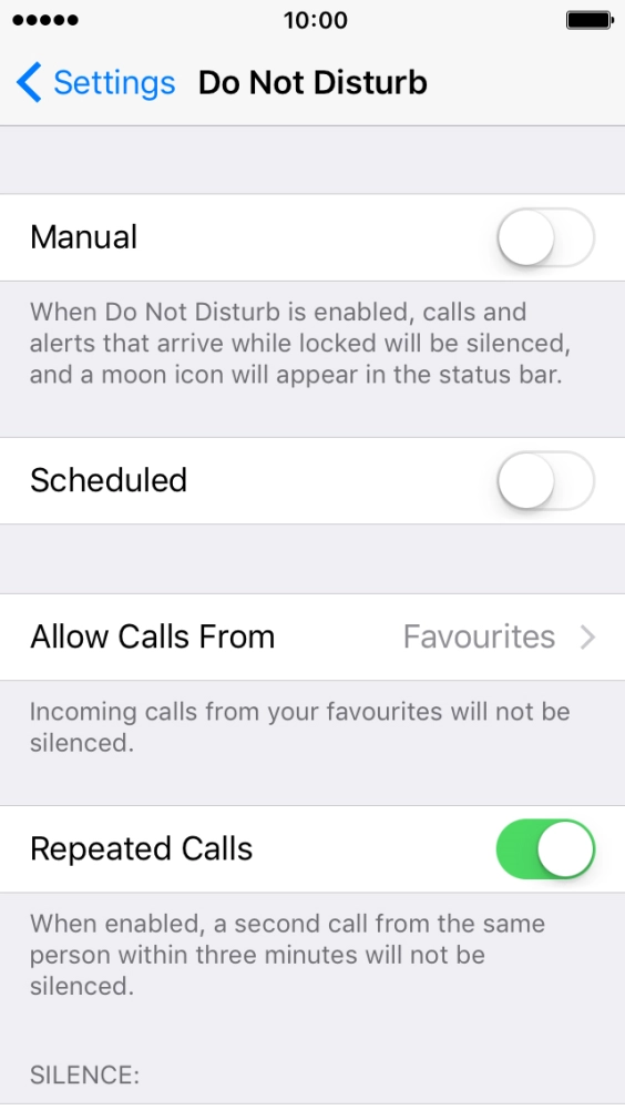 Press the indicator next to 
