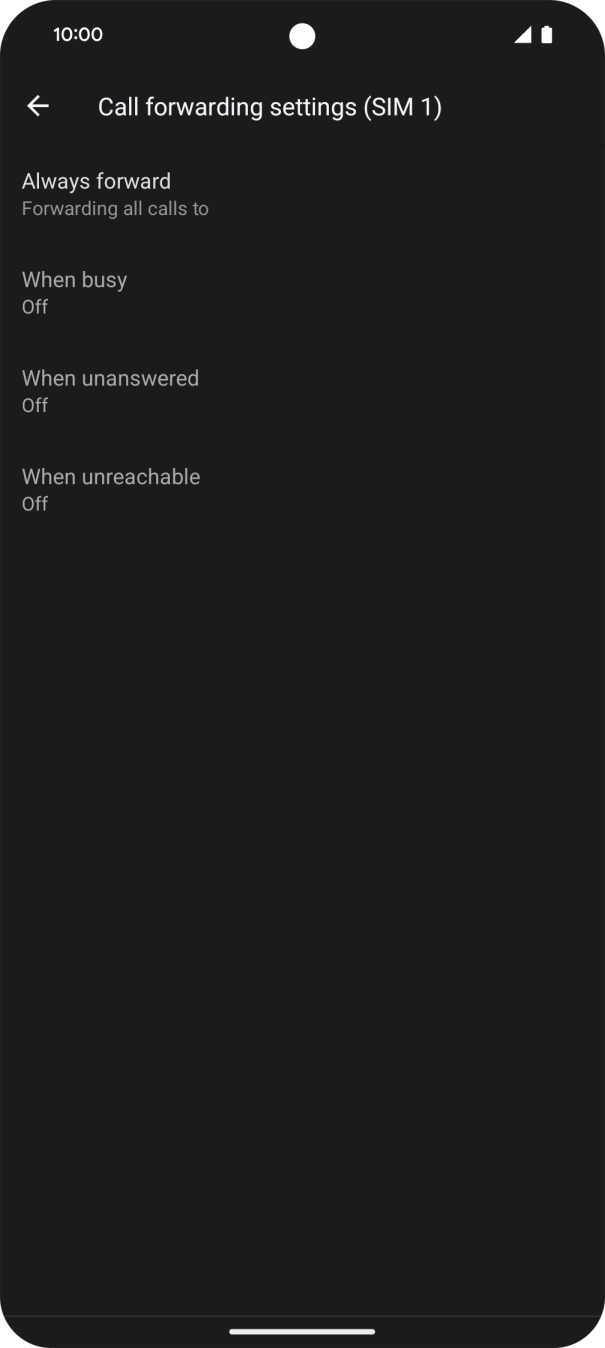 Press the required divert type.