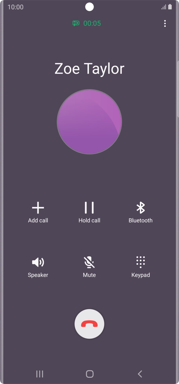 Press the end call icon.