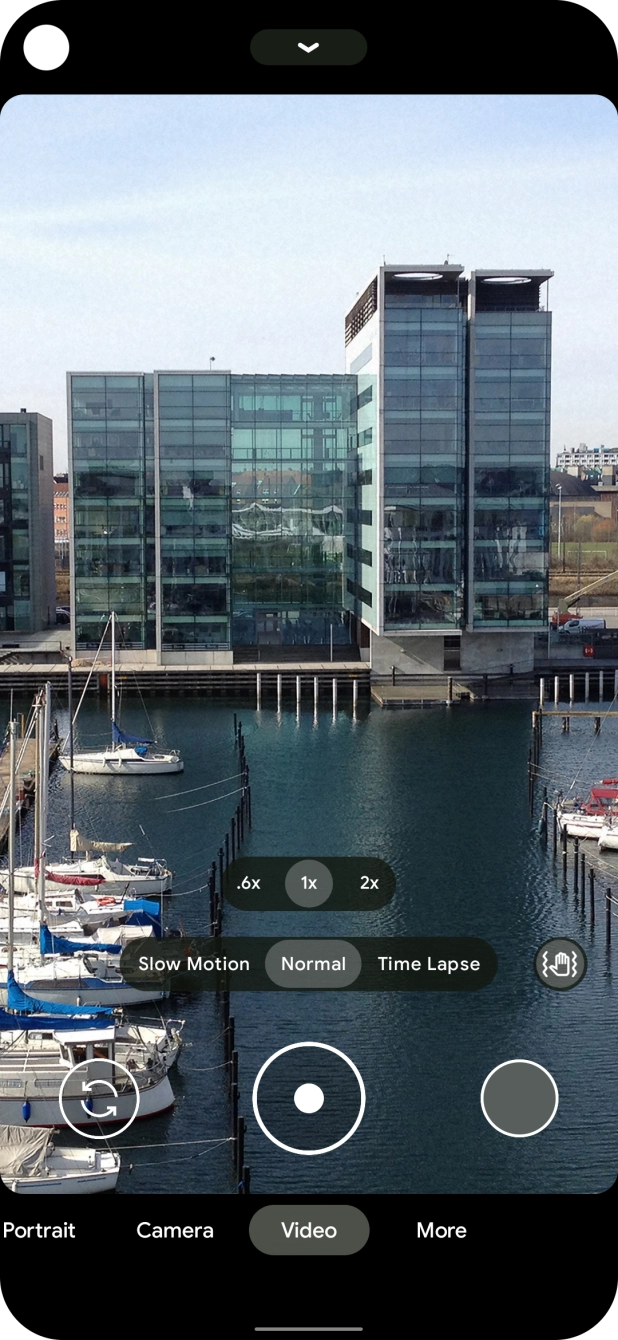 If the video recorder is turned on, press Camera.