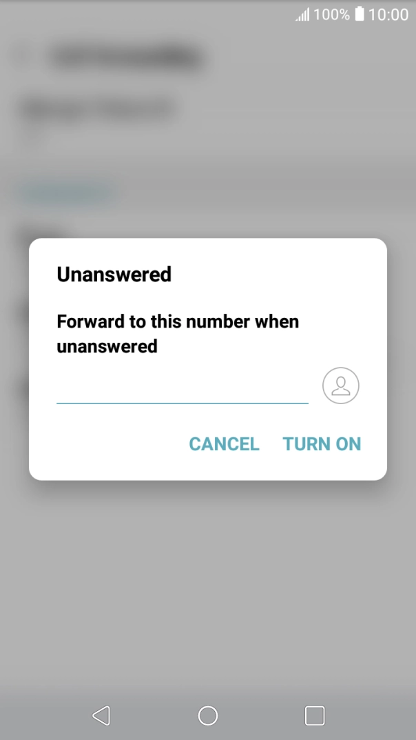 Key in +61101 and press TURN ON.