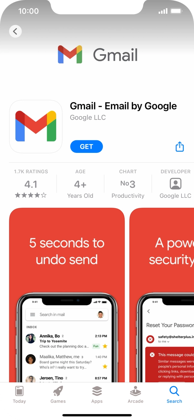 Press GET and follow the instructions on the screen to install the app. Press GET and follow the instructions on the screen to install the app.