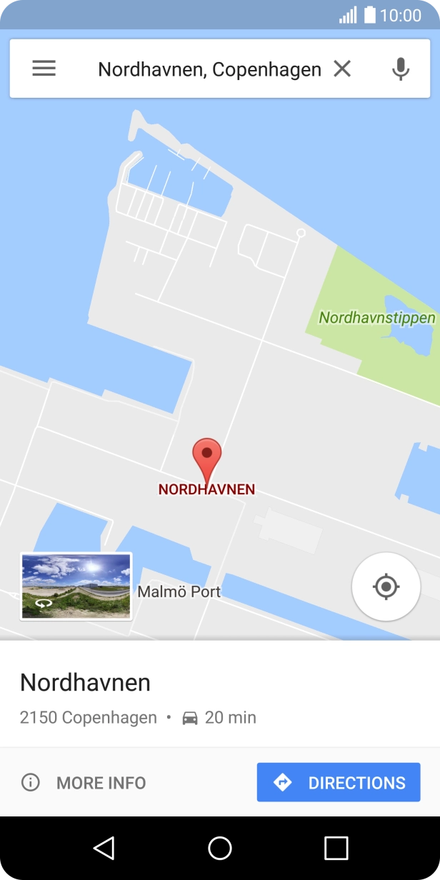 Press the name of the destination at the bottom of the screen.