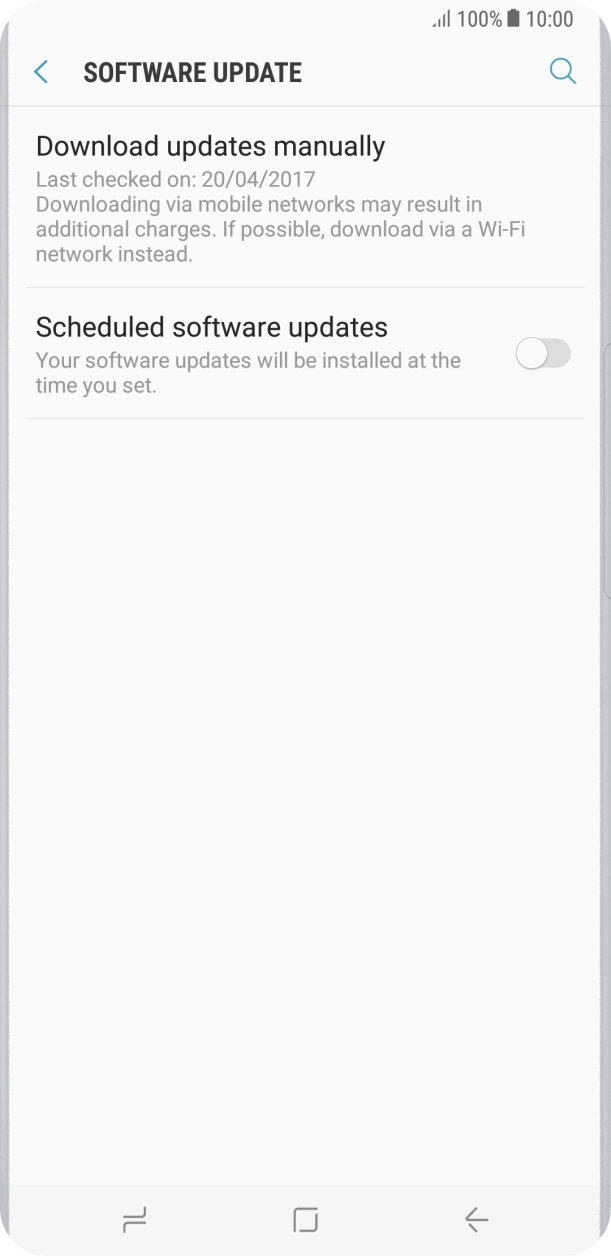 Press Download updates manually. If a new software version is available, it's displayed. Follow the instructions on the screen to update the phone software.