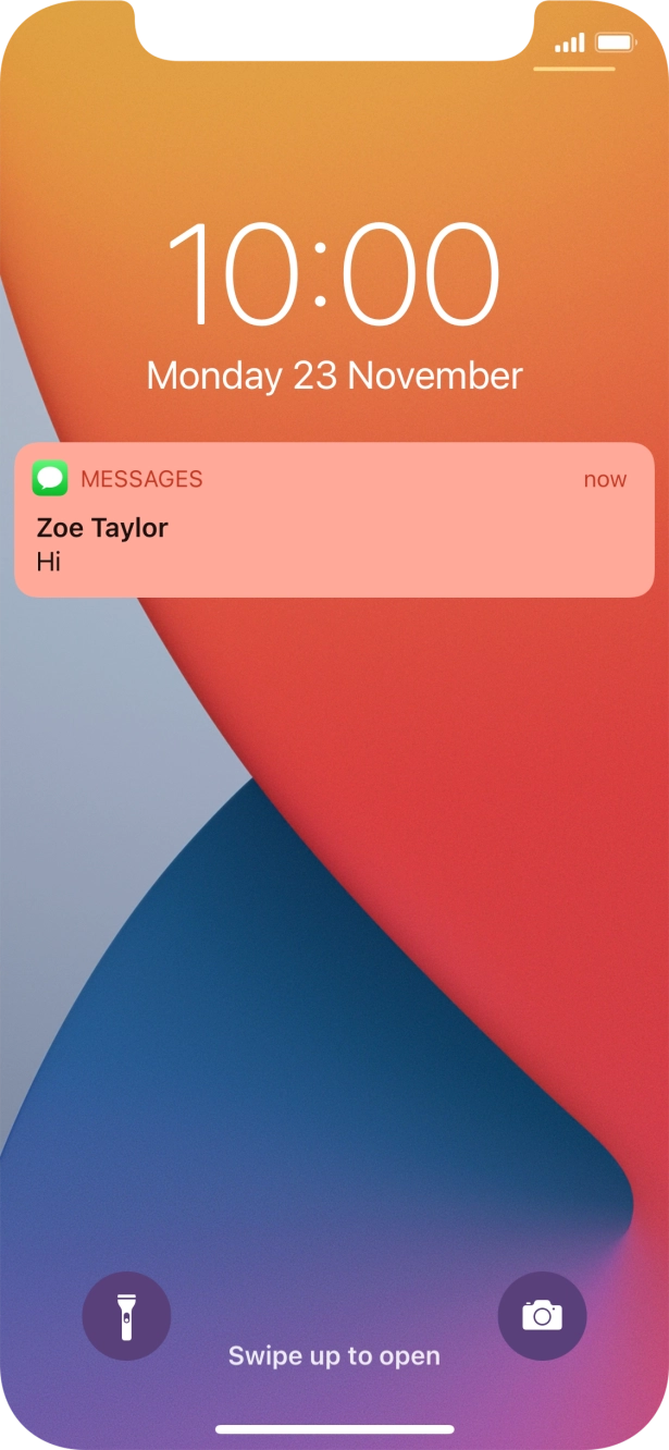 Press the required push notification and follow the instructions on the screen to use the selected function.