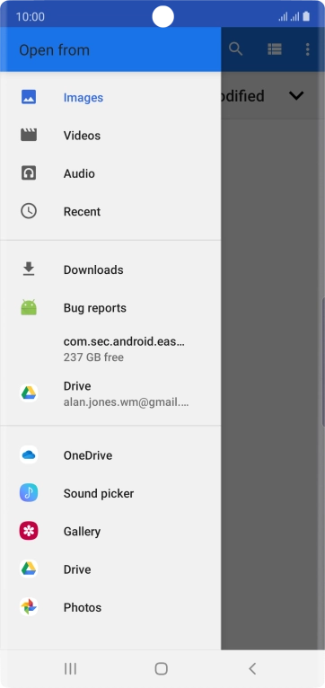Press Images and go to the required folder. Press Images and go to the required folder.