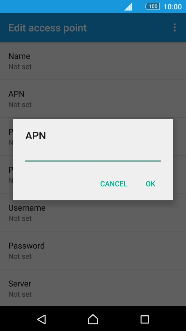 Key in telstra.wap and press OK.