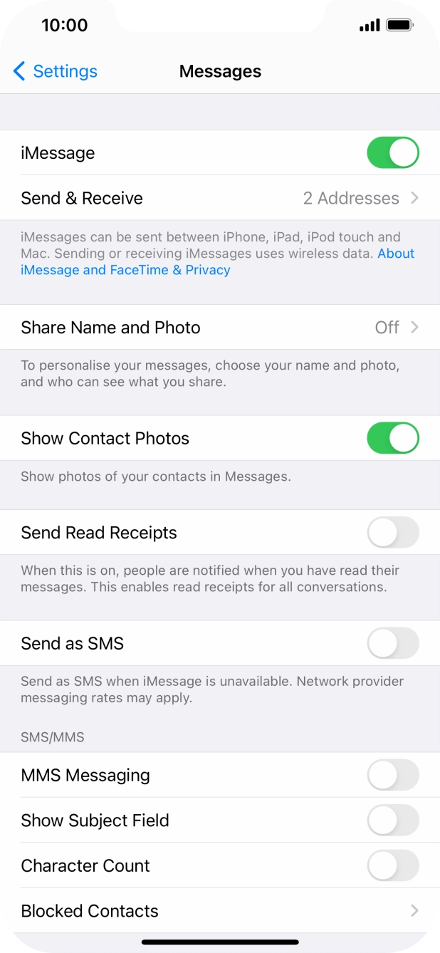 Press the indicator next to 