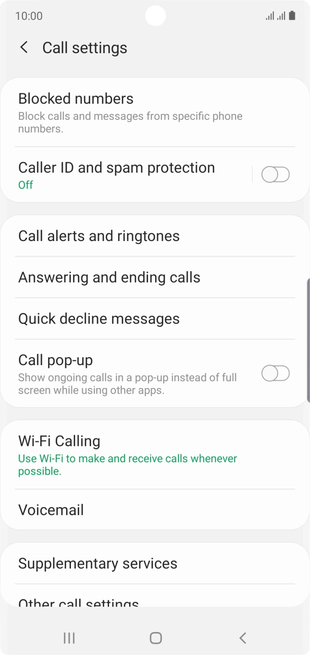 Press Supplementary services.