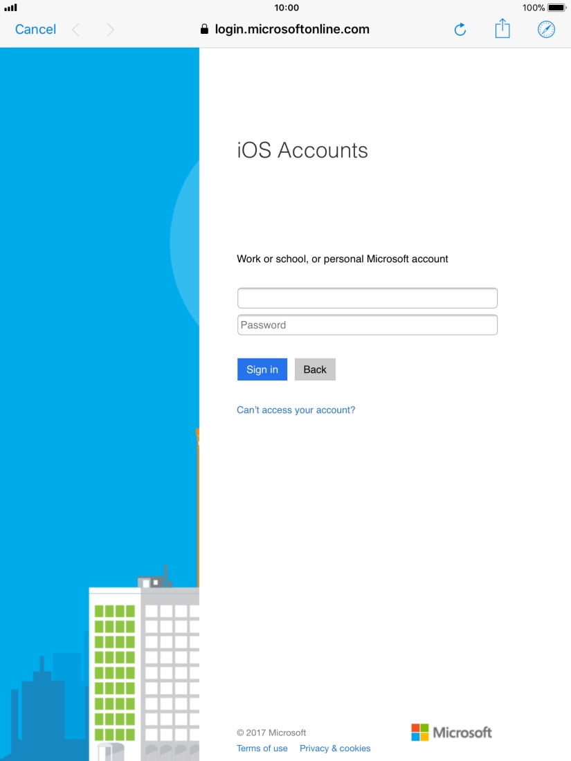 Press Password and key in the password for your email account.