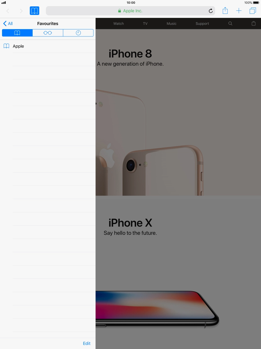 Press the required bookmark.