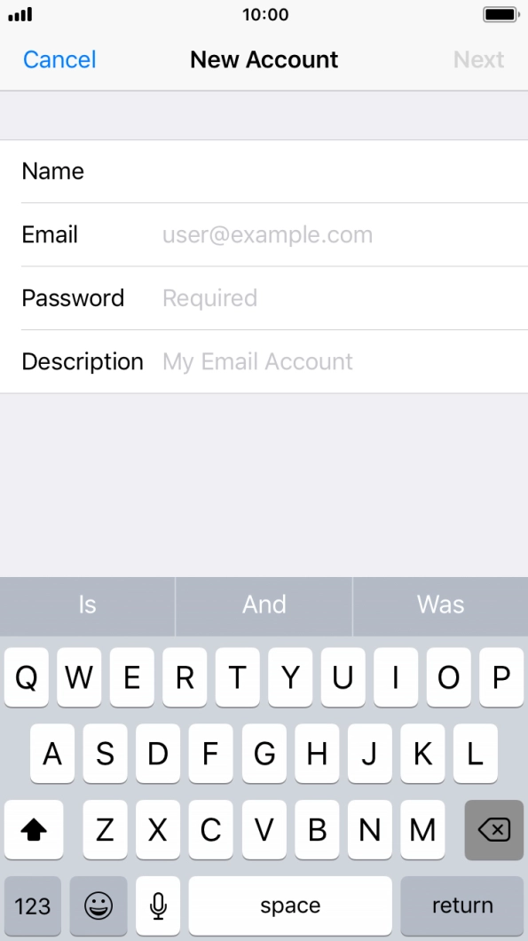Press Email and key in your Telstra email address.
