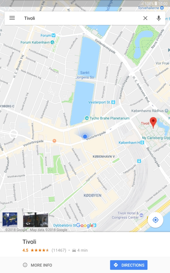 Press the name of the destination at the bottom of the screen.