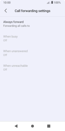 Press the required divert type.