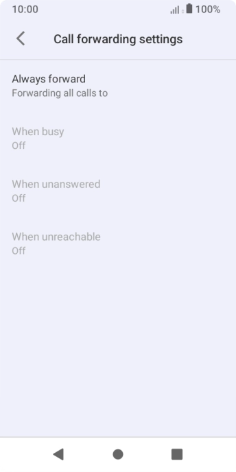 Press the required divert type.