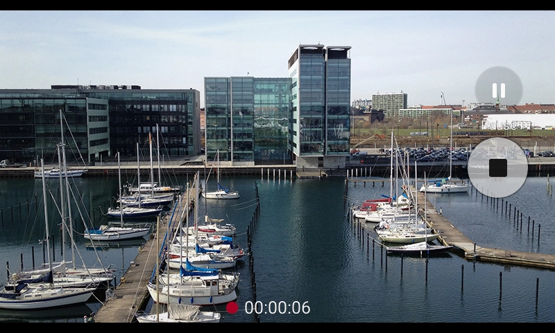 Press the stop icon to stop recording.