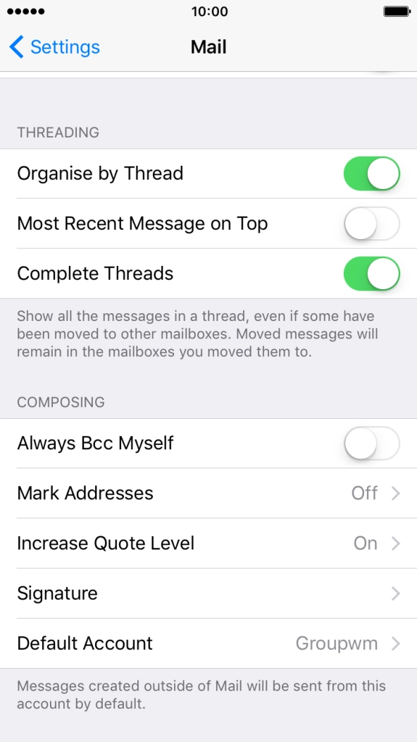 Press Default Account.