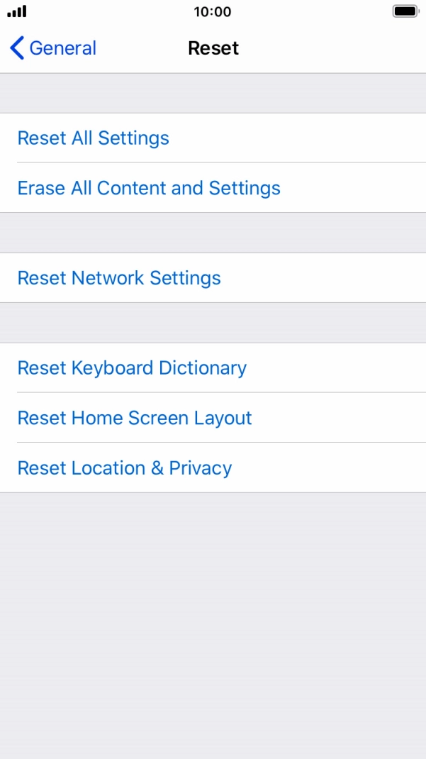 Press Reset All Settings.