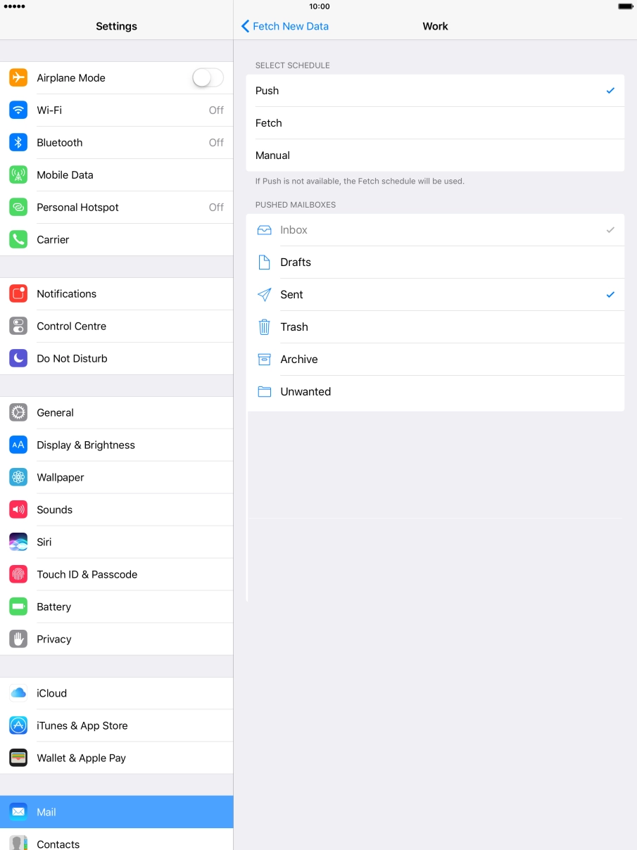 If you turn off the function, press the required setting.