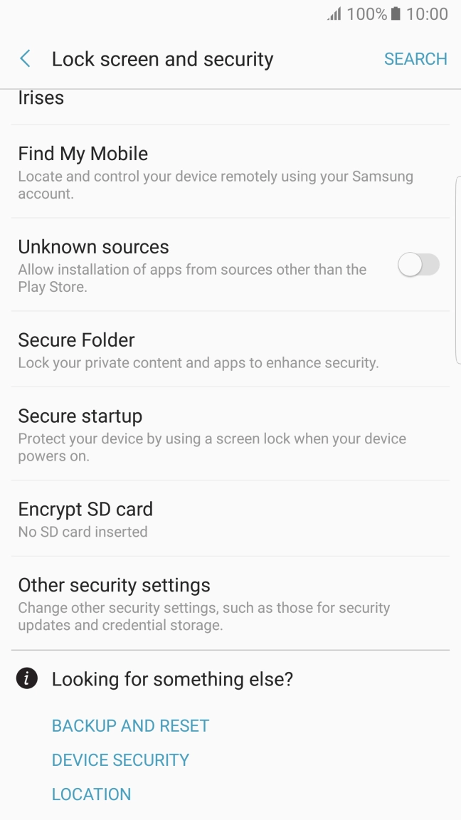 Press Other security settings.