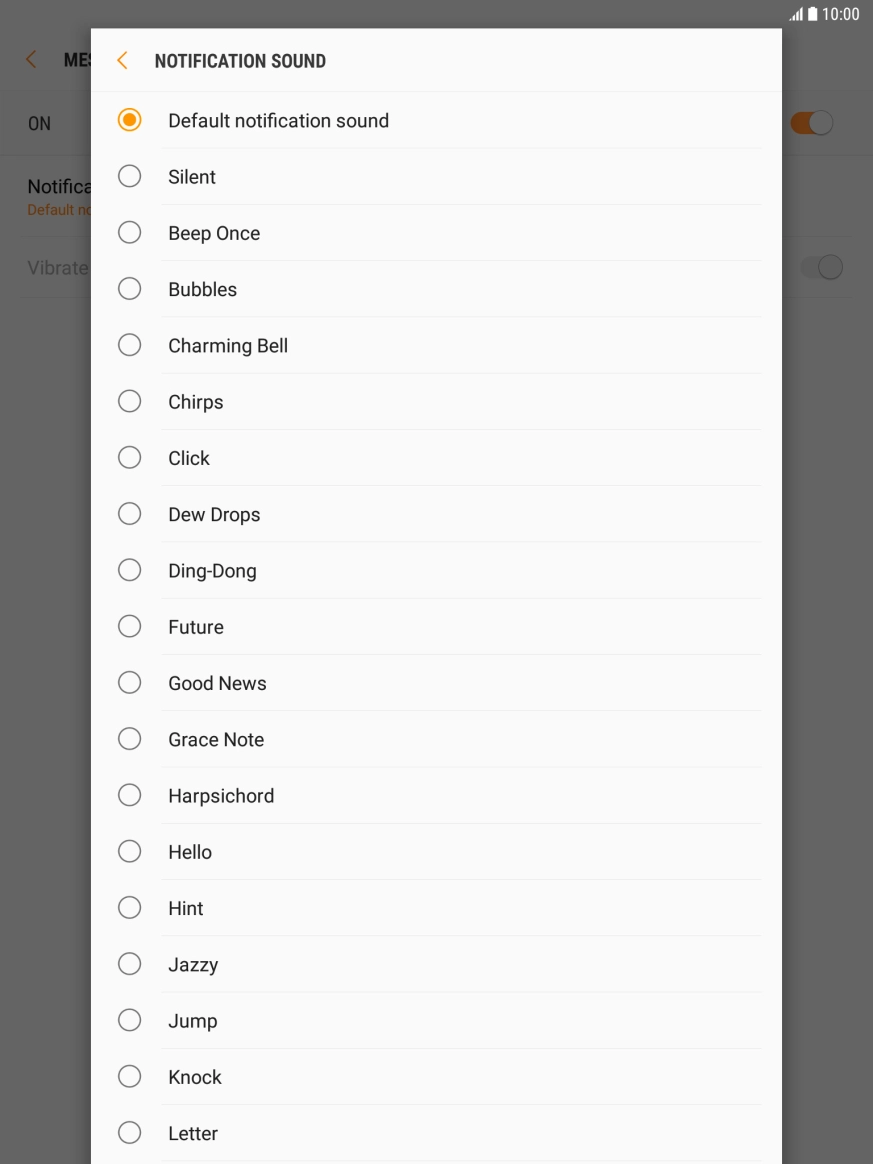 Press the different message tones to hear them.