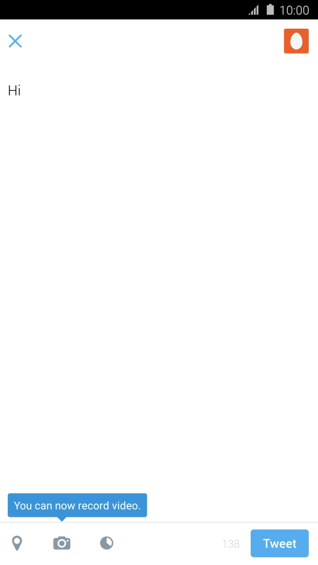 Write the required text and press Tweet. Write the required text and press Tweet.