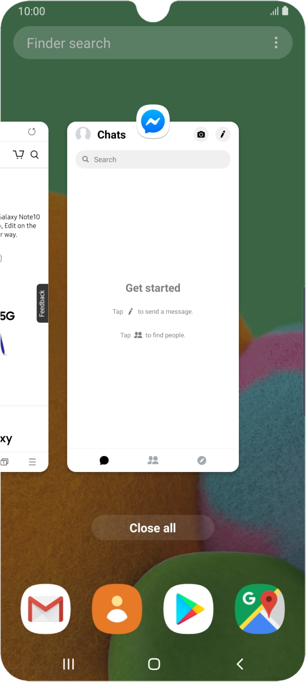 To end one running application, slide your finger upwards on the required application. To end one running application, slide your finger upwards on the required application.